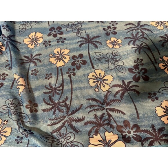 Vintage Baltex Swim Cover Up Wrap Tropical Floral One Size blue white palms - Picture 5 of 5